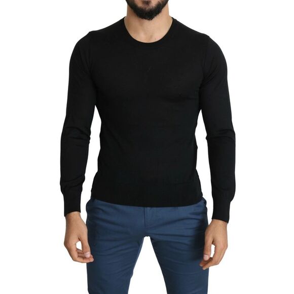 Dolce & Gabbana Black Cashmere Crewneck Pullover Men's Sweater (Pre-Owned)